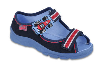 969X128 25 - chl.sandálek s patou, modro-červ.,F1 