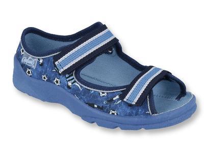 969Y141 31 - chl.sandálek s patou, modrý, fotbal