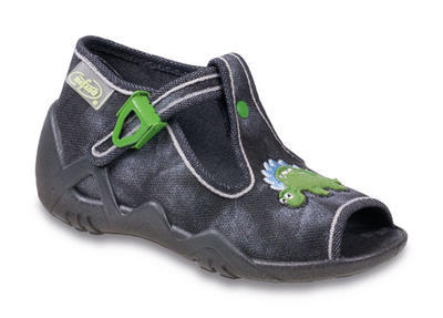 217P076 18 - dět.sandálek-šedá batika,dinosaurus