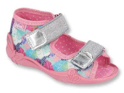 242P096 18 - dívčí sandálky 2 SZ růžové, lístky