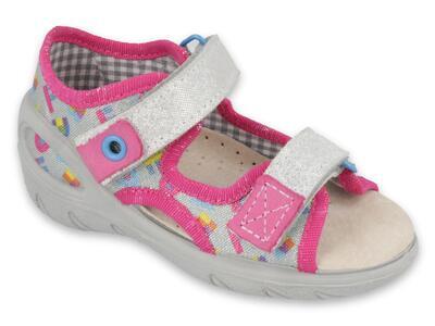 065P149 20 - SUNNY dívčí sandálky Befado stříbrné