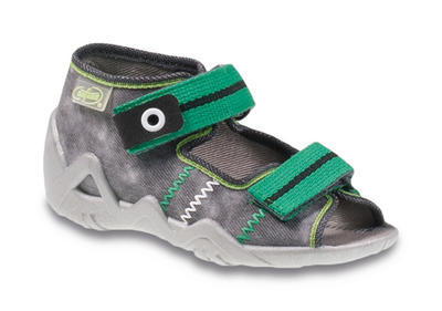 250P066 18 - chl.sandálek 2SZ, šedá se zelenou