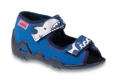 250P069 18 - chl.sandálek 2SZ, modrá, žralok