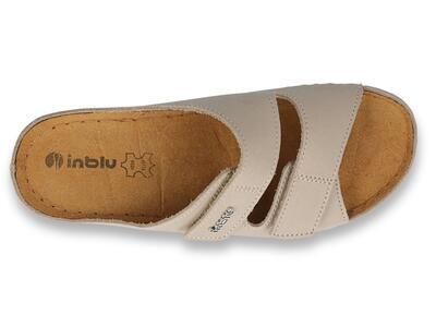 158D104 - INBLU dámské kožené pantofle béžové - 2