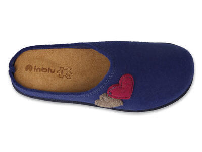 155D132 36 - dámské pantofle INBLU modré, srdíčka - 2