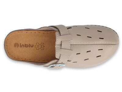 158D138 - INBLU dámské kožené pantofle béžové - 2